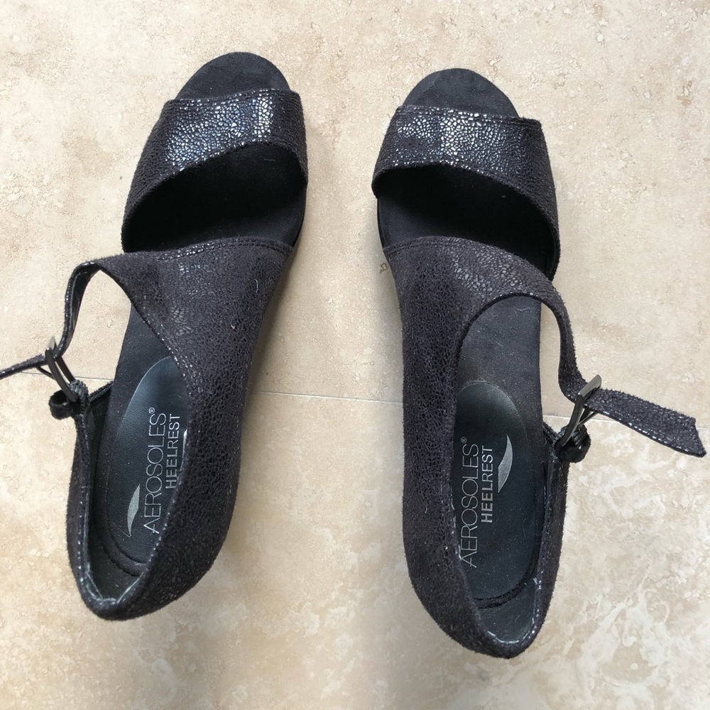Aerosoles Heelrest Glitzy Comfy Black Heel